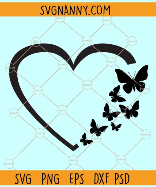 Butterfly heart svg, Heart Butterfly Svg, Love Butterfly Svg, Heart Svg