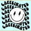 Caffeinated smiley svg, Retro Stacked svg, Wavy letters svg, Caffeinated SVG
