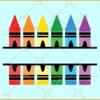 Crayon split monogram svg, Crayon Monogram Svg, Teacher Monogram Svg, Crayon Svg