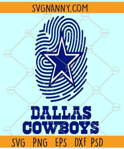 Dallas cowboys fingerprint svg, Dallas cowboys svg, Dallas cowboys football svg