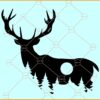Deer forest svg, Deer Silhouette svg, Deer In Forest Svg, Deer Svg, Deer and Mountains Scene SVG