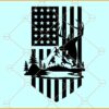 Deer hunt USA Flag, Deer Hunting svg, Deer and Flag SVG, Patriotic Hunter SVG Files, American Flag