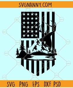 Deer hunt USA Flag, Deer Hunting svg, Deer and Flag SVG, Patriotic Hunter SVG Files, American Flag
