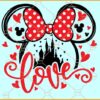 Disney Mickey love svg, Mouse head Valentines day svg, Valentine's day svg, Mouse head love svg