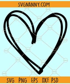 Doodle Heart SVG, Hand Drawn Heart svg, Valentine Heart svg, ketch Heart Svg, Love Svg