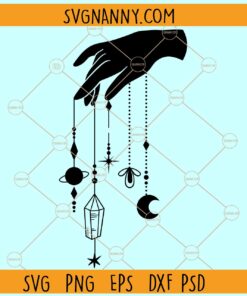 Dream catcher with witch hands svg, Moon svg files svg, Celestial moon svg, Mystical moon svg