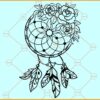 Dreamcatcher svg, Floral Dreamcatcher svg, Dreamcatcher PNG, Feathers Svg
