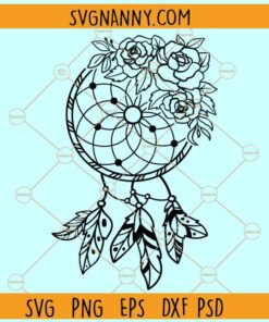 Dreamcatcher svg, Floral Dreamcatcher svg, Dreamcatcher PNG, Feathers Svg