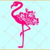Flamingo Hibiscus svg, Flamingo Svg, Flamingo Clip art svg, Pink Flamingo svg