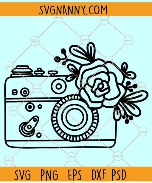 Floral camera svg, Camera SVG, Photographer SVG, Photography SVG, Photo Taking svg