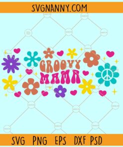 Floral groovy mama Starbucks libbey glass can wrap svg, Starbuck wrap svg