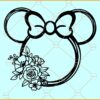 Floral mickey svg, Mickey Ears svg, Disneyland svg, Floral Mouse Ears Svg, Mouse Ears Flowers Svg