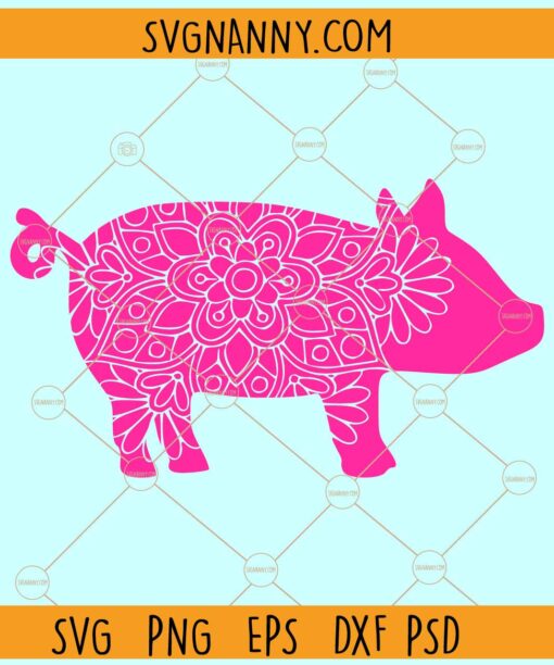 Floral pig svg, Pig SVG file, Pig with Flowers svg, Cute Pig svg, Farm Animal svg, Floral Farm Animals SVG