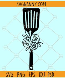 Floral spatula svg, Kitchen décor svg, Apron svg, Cooking Clip Art svg, Baking SVG file