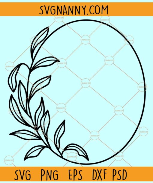 Floral wreath monogram svg, floral frame svg, wedding svg, monogram frame svg