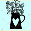 Flower Vase SVG, Flower Vase png, Flower Vase vector svg, Vase with Flowers svg