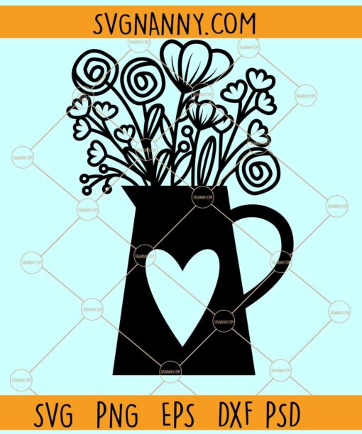 Flower Vase SVG, Flower Vase png, Flower Vase vector svg, Vase with Flowers svg