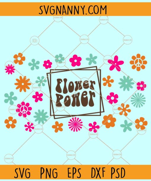 Flower power svg, Retro svg, groovy flower svg, retro svg file, Flower Child Svg