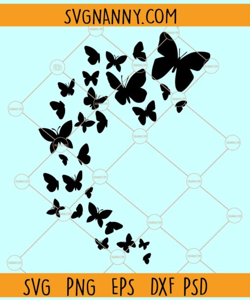 Flying Butterflies SVG, Butterfly Silhouette svg, Butterfly swarm svg, butterfly svg