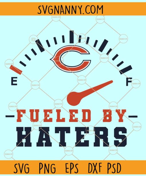 Fueled by haters Chicago bears fuel gas gauge svg, Chicago bears Football svg, Football Team svg