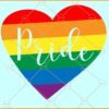 Gay pride heart svg, Rainbow Heart SVG, lgbt pride svg, gay pride svg files, Gay Pride Svg