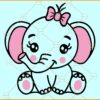 Girl baby elephant SVG, Cute baby elephant SVG, Cute Elephant Girl svg