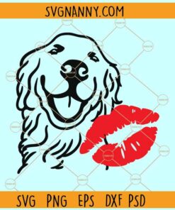 Golden retriever kiss marks svg, Golden Mom Svg, Golden Retriever Dog Svg