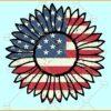 Grunge patriotic sunflower svg, Patriotic Sunflower Svg, 4th of July Svg