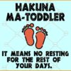 Hakuna Ma-Toddler It means no resting for the rest of your days svg, baby Feet svg