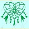 Heart Dreamcatcher svg, Dreamcatcher Heart shape svg, Feathers svg, Dream Catcher Png