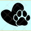 Heart paw print svg, Heart with paw print svg, Pet lover svg, Dog lover svg, Cat lover svg