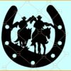 Horseshoe with cowboys svg, Horseshoe Svg Files, Cowboy Svg, Horseshoe Svg