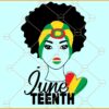 Juneteenth Afro girl svg, Juneteenth Svg, Afro Woman Svg, Black History Svg