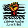 Juneteenth celebrate freedom June 19, 1865 svg, USA Flag svg, Blm Fist svg