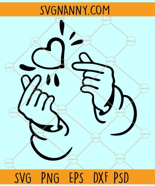 Korean Finger Heart SVG, Korean pop lovers svg, Korean Love Sign Svg