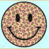 Leopard print smiley face svg, Retro Smiley svg, Smiley Face svg, Cheetah print Smiley face svg