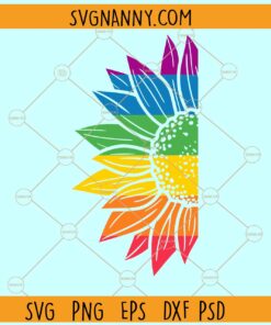 Lgbt pride sunflower clipart svg, LGBT Svg, Gay Svg, Pride Svg, Rainbow Svg