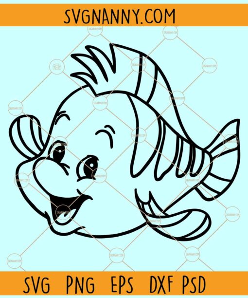 Little Mermaid Flounder SVG, Flounder svg, Mermaid svg, The Little Mermaid SVG