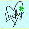 Lucky St Patrick Day Heart SVG, St. Patrick's Day Heart SVG, Shamrock SVG, St. Patrick's Day SVG