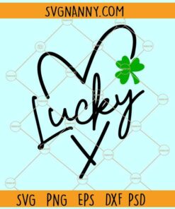 Lucky St Patrick Day Heart SVG, St. Patrick's Day Heart SVG, Shamrock SVG, St. Patrick's Day SVG