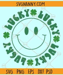 Lucky smiley svg, St. Patrick's Day Smiley face svg, St. Patricks day svg, happy St. Patricks day svg