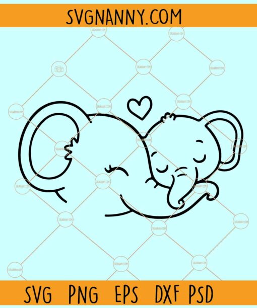 Mama and baby elephant SVG, mama elephant SVG, Baby Elephant SVG