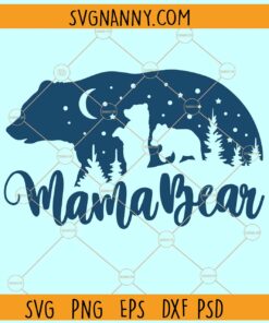 Mama bear and two cubs SVG, Mama bear and two cubs Silhouette svg, Mother Bear svg