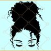 Messy Bun SVG, Messy Bun Clipart svg, Messy Hair svg, Messy Bun Silhouette svg