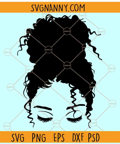Messy Bun SVG, Messy Bun Clipart svg, Messy Hair svg, Messy Bun Silhouette svg