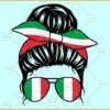 Messy bun Italy flag svg, Italian messy bun svg, Messy Bun Hairstyle With Italy Flag SVG