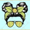 Messy bun baseball mom svg, Baseball Mom Svg, Softball Mom Svg, Messy Bun Svg