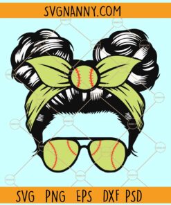 Messy bun baseball mom svg, Baseball Mom Svg, Softball Mom Svg, Messy Bun Svg