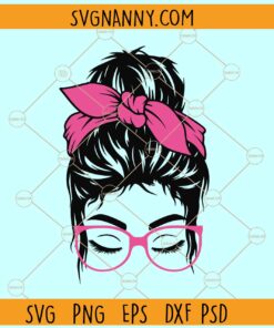 Messy bun sunglasses svg, Messy Bun SVG File, Hair SVG, Sunglasses svg