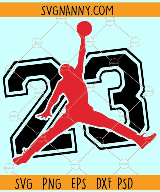 Michael Jordan 23 SVG, Jordan logo SVG, Basketball Svg, Air Jordan svg, Jump Man Svg